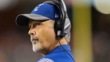 Sep 1, 2016; Cincinnati, OH, USA; Indianapolis Colts head coach Chuck Pagano against the Cincinnati Bengals in a preseason NFL football game at Paul Brown Stadium. The Colts won 13-10. Mandatory Credit: Aaron Doster-USA TODAY Sports