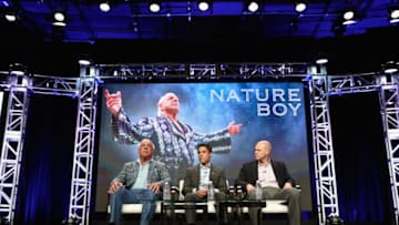BEVERLY HILLS, CA - JULY 26: (L-R) Professional wrestler Ric Flair, director Rory Karpf and ESPN Films