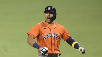 SAN DIEGO, CALIFORNIA - OCTOBER 17: Carlos Correa #1 of the Houston Astros (Photo by Harry How/Getty Images)