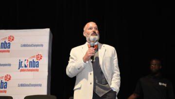 KISSIMMEE FL - AUGUST 5: Monty McCutchen speaks to players during the Life Skills Session during the Jr. NBA Global Championship on August 5, 2019 at the Gaylord Palms Resort & Convention Center in Kissimmee, Florida. NOTE TO USER: User expressly acknowledges and agrees that, by downloading and/or using this photograph, user is consenting to the terms and conditions of the Getty Images License Agreement. Mandatory Copyright Notice: Copyright 2019 NBAE (Photo by Pamela Costello/NBAE via Getty Images)