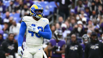 Jan 2, 2022; Baltimore, Maryland, USA; Los Angeles Rams outside linebacker Von Miller (40) on the field during the first half against the Baltimore Ravens at M&T Bank Stadium. Mandatory Credit: Tommy Gilligan-USA TODAY Sports
