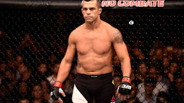 SAO PAULO, BRAZIL - NOVEMBER 07: Vitor Belfort of Brazil looks on prior to his middleweight bout against Dan Henderson of the United States during the UFC Fight Night Belfort v Henderson on November 7, 2015 in Sao Paulo, Brazil. (Photo by Buda Mendes/Zuffa LLC/Zuffa LLC via Getty Images)