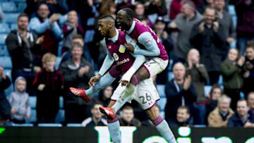 BIRMINGHAM, ENGLAND - MARCH 11 : Jonathan Kodjia of Aston Villa scores his second goal for Aston Villa during the Sky Bet Championship match between Aston Villa and Sheffield Wednesday at Villa Park on March 11, 2017 in Birmingham, England. (Photo by Neville Williams/Aston Villa FC via Getty Images)