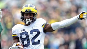 Oct 29, 2016; East Lansing, MI, USA; Michigan Wolverines wide receiver Amara Darboh (82) gestures after a first down during the first half of a game against the Michigan State Spartans at Spartan Stadium. Mandatory Credit: Mike Carter-USA TODAY Sports