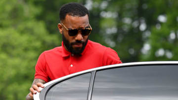 France's forward Alexandre Lacazette arrives in Clairefontaine-en-Yvelines on May 29, 2017 as part of the team's preparation for the upcoming WC 2018 qualifiers match against Sweeden on June 9, and friendly football match against Paraguay and England on June 2 and 13. / AFP PHOTO / FRANCK FIFE (Photo credit should read FRANCK FIFE/AFP/Getty Images)