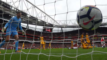 LONDON, ENGLAND - OCTOBER 01: Mathew Ryan of Brighton can only watch as Nacho Monreal scores for Arsenal during the Premier League match between Arsenal and Brighton and Hove Albion at Emirates Stadium on October 1, 2017 in London, England. (Photo by Mike Hewitt/Getty Images)
