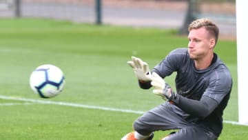 ST ALBANS, ENGLAND - AUGUST 15: Bernd Leno of Arsenal during a training session at London Colney on August 15, 2018 in St Albans, England. (Photo by Stuart MacFarlane/Arsenal FC via Getty Images)