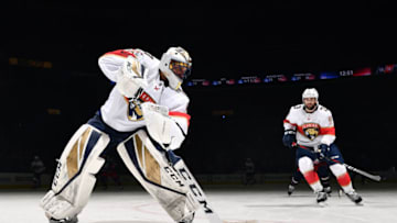 COLUMBUS, OH - MARCH 22: Goaltender Roberto Luongo