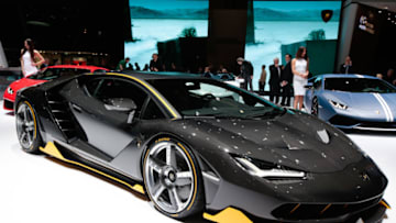 A Lamborghini Centenario automobile, produced by Automobili Lamborghini SpA, a luxury unit of Volkswagen AG (VW), sits on display on the second day of the 86th Geneva International Motor Show in Geneva, Switzerland on Wednesday, March 2, 2016. The show opens to the public on March 3, and will showcase the latest models from the world's top automakers. Photographer: Jason Alden/Bloomberg via Getty Images
