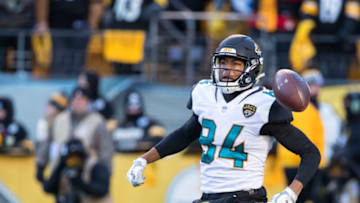 PITTSBURGH, PA - JANUARY 14: Keelan Cole #84 of the Jacksonville Jaguars celebrates a first down reception during the second half against the Pittsburgh Steelers in the AFC Divisional Playoff game at Heinz Field on January 14, 2018 in Pittsburgh, Pennsylvania. Jaguars defeat Pittsburgh 45-42. (Photo by Brett Carlsen/Getty Images)