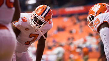 SYRACUSE, NY - OCTOBER 13: Austin Bryant #7 of the Clemson Tigers participates in warm ups before the game against the Syracuse Orange at the Carrier Dome on October 13, 2017 in Syracuse, New York. Syracuse defeats Clemson 27-24. (Photo by Brett Carlsen/Getty Images)