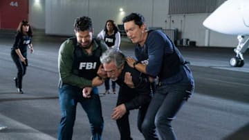 "And in the End" -- Following an explosive face-to-face encounter with Everett Lynch, a.k.a. "The Chameleon," Dr. Reid suffers from a brain injury and, while experiencing hallucinations, is visited by ghosts from his past. Also, the BAU makes a shocking discovery about Lynch that affects Rossi personally, and the entire BAU team comes together to celebrate Rossi's retirement, on the series finale of CRIMINAL MINDS, Wednesday, Feb. 19 (10:00-11:00 PM, ET/PT) on the CBS Television Network. Written by executive producer Erica Messer and series star Kirsten Vangsness. Pictured (L-R): Paget Brewster as Emily Prentiss, Adam Rodriguez as Luke Alvez, Aisha Tyler as Dr. Tara Lewis, Joe Mantegna as David Rossi, and Daniel Henney as Matt Simmons Photo: Cliff Lipson/CBS ©2019 CBS Broadcasting, Inc. All Rights Reserved