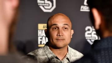 LAS VEGAS, NV - JULY 05: BJ Penn is interviewed on the red carpet the UFC Hall of Fame Class of 2018 Induction Ceremony inside The Pearl concert theater at Palms Casino Resort on July 5, 2018 in Las Vegas, Nevada. (Photo by Brandon Magnus/Zuffa LLC/Zuffa LLC via Getty Images)