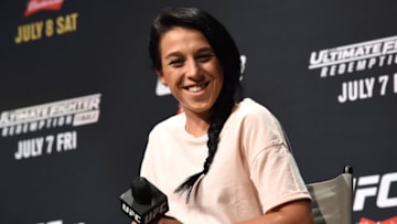 LAS VEGAS, NV - JULY 05: Joanna Jedrzejczyk smiles at the camera during the Women of the UFC panel at Park Theater on July 5, 2017 in Las Vegas, Nevada. (Photo by Brandon Magnus/Zuffa LLC/Zuffa LLC via Getty Images)