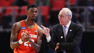 (Photo by Elsa/Getty Images) Jim Boeheim and Frank Howard
