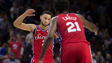 Philadelphia 76er, Ben Simmons and Joel Embiid (Photo by Mitchell Leff/Getty Images)