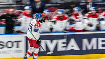 BRATISLAVA, SLOVAKIA - MAY 19: #94 Radek Faksa of Czech Republic during the 2019 IIHF Ice Hockey World Championship Slovakia group game between Austria and Czech Republic at Ondrej Nepela Arena on May 19, 2019 in Bratislava, Slovakia. (Photo by RvS.Media/Robert Hradil/Getty Images)