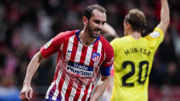 MADRID, SPAIN - APRIL 2: Diego Godin of Atletico Madrid during the La Liga Santander match between Atletico Madrid v Girona at the Estadio Wanda Metropolitano on April 2, 2019 in Madrid Spain (Photo by David S. Bustamante/Soccrates/Getty Images)
