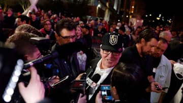 LAS VEGAS, NV - NOVEMBER 22: Majority owner Bill Foley speaks with members of the media after unveiling the new logo and name for the Vegas Golden Knights in Toshiba Plaza at T-Mobile Arena November 22, 2016 in Las Vegas, Nevada. The Golden Knights will begin play in the 2017-18 season. (Photo by Isaac Brekken/NHLI via Getty Images)