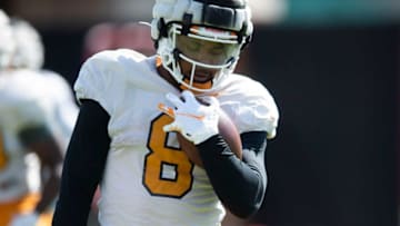 Tennessee running back Tiyon Evans during football practice on Thursday, April 22, 2021.Kns Ut Practice