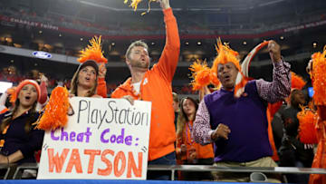 GLENDALE, AZ - DECEMBER 31: Fans of the Clemson Tigers cheer during the Playstation Fiesta Bowl against the Ohio State Buckeyes at University of Phoenix Stadium on December 31, 2016 in Glendale, Arizona. The Tigers defeated the Buckeyes 31-0. (Photo by Christian Petersen/Getty Images)