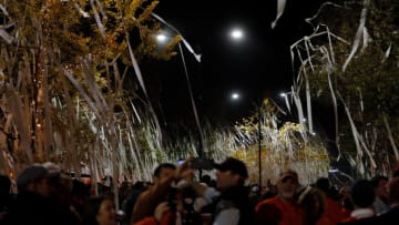 AUBURN, AL - NOVEMBER 25: Auburn Tigers fans celebrate at Toomer's Corner after the Iron Bowl victory over the Alabama Crimson Tide at Jordan Hare Stadium on November 25, 2017 in Auburn, Alabama. (Photo by Kevin C. Cox/Getty Images)