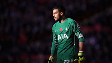 LONDON, ENGLAND - NOVEMBER 05: Paulo Gazzaniga of Tottenham Hotspur looks on during the Premier League match between Tottenham Hotspur and Crystal Palace at Wembley Stadium on November 5, 2017 in London, England. (Photo by Julian Finney/Getty Images)