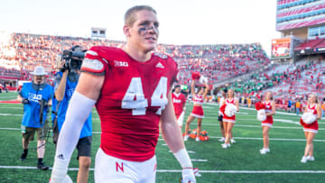 Nebraska football defensive end Garrett Nelson (44) walks off the fieldDylan Widger-USA TODAY Sports