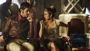 THE MAGICIANS -- "The Cock Barrens" Episode 206 -- Pictured: (l-r) Hale Appleman as Eliot, Summer Bishil as Margo -- (Photo by: Eric Milner/Syfy)