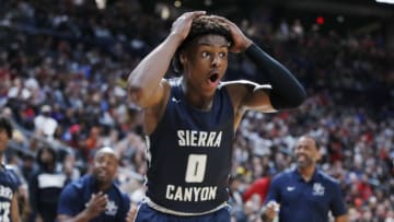 Duke basketball target LeBron James Jr., aka, Bronny James (Photo by Joe Robbins/Getty Images)