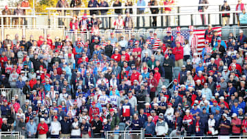 KOHLER, WISCONSIN - SEPTEMBER 24: Fans look on during Friday Morning Foursome Matches of the 43rd Ryder Cup at Whistling Straits on September 24, 2021 in Kohler, Wisconsin. (Photo by Stacy Revere/Getty Images)