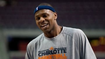 Jan 6, 2013; Auburn Hills, MI, USA; Charlotte Bobcats center Brendan Haywood (33) warms up before the game against the Detroit Pistons at The Palace. Mandatory Credit: Tim Fuller-USA TODAY Sports