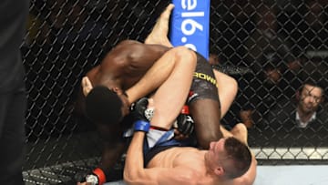 BOISE, ID - JULY 14: (R-L) Niko Price punches Randy Brown of Jamaica in their welterweight fight during the UFC Fight Night event inside CenturyLink Arena on July 14, 2018 in Boise, Idaho. (Photo by Josh Hedges/Zuffa LLC/Zuffa LLC via Getty Images)