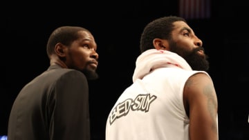 Kevin Durant, Kyrie Irving (Photo by Al Bello/Getty Images)