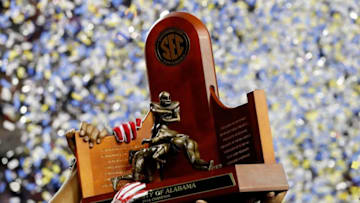 ATLANTA, GA - DECEMBER 03: The Alabama Crimson Tide celebrate their 54 to 16 win over the Florida Gators in the SEC Championship game at the Georgia Dome on December 3, 2016 in Atlanta, Georgia. (Photo by Kevin C. Cox/Getty Images)