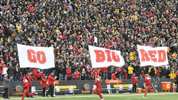 IOWA CITY, IA - NOVEMBER 25: The Nebraska Cornhuskers take the field before a Big Ten Conference football game between the Nebraska Cornhuskers and the Iowa Hawkeyes on November 25, 2016, at Kinnick Stadium in Iowa City, IA. Iowa won 40-10. (Photo by Keith Gillett/Icon Sportswire via Getty Images)