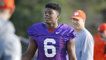 Jan 7, 2017; Tampa, FL, USA; Clemson Tigers quarterback Zerrick Cooper (6) during Clemson Tigers practice at Tampa Bay Buccaneers Complex. Mandatory Credit: Kim Klement-USA TODAY Sports