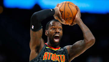 ATLANTA, GA - MARCH 09: Dewayne Dedmon #14 of the Atlanta Hawks reacts during the second half of an NBA game against the Charlotte Hornets at State Farm Arena on March 9, 2020 in Atlanta, Georgia. NOTE TO USER: User expressly acknowledges and agrees that, by downloading and/or using this photograph, user is consenting to the terms and conditions of the Getty Images License Agreement. (Photo by Todd Kirkland/Getty Images)