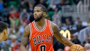 Nov 24, 2014; Salt Lake City, UT, USA; Chicago Bulls guard Aaron Brooks (0) controls the ball during the first half against the Utah Jazz at EnergySolutions Arena. Chicago won 97-95. Mandatory Credit: Russ Isabella-USA TODAY Sports