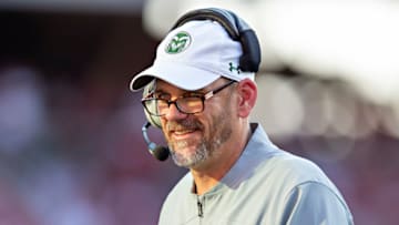 FAYETTEVILLE, AR - SEPTEMBER 14: Head Coach Mike Bobo of the Colorado State Rams. (Photo by Wesley Hitt/Getty Images)