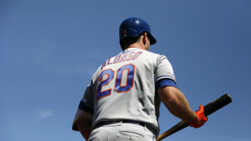 WASHINGTON, DC - MARCH 28: Pete Alonso #20 of the New York Mets prepares to bat in the sixth inning against the Washington Nationals on Opening Day at Nationals Park on March 28, 2019 in Washington, DC. (Photo by Patrick McDermott/Getty Images)