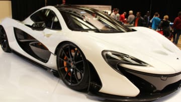 TORONTO, CANADA - FEBRUARY 15 : The McLaren P1 on display at the Canadian International Auto Show in Toronto on February 15, 2014. The largest auto show in Canada, Canadian International Auto Show (CIAS) held at the Metro Toronto Convention Centre welcomes its visitors on its second day in Toronto, Canada on February 15, 2014. More than 300,000 people expected to attend the annual event till February 23, 2014. (Photo by Seyit Aydogan/Anadolu Agency/Getty Images)