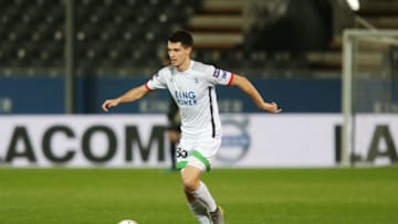 LEUVEN, BELGIUM - MARCH 29: Bartosz Kapustka of OH Leuven in action during the Proximus League play down match between OH Leuven and AFC Tubize at Den Dreef Stadium on March 29th, 2019 in Leuven, Belgium. (Photo by Plumb Images/Getty Images)
