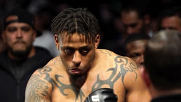 BOSTON, MA - OCTOBER 18: Greg Hardy is pictured during his bout against Ben Sosoli during the UFC Boston event at TD Garden in Boston on Oct. 18, 2019. (Photo by Barry Chin/The Boston Globe via Getty Images)