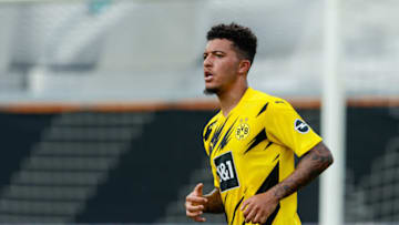 Jadon Sancho of Borussia Dortmund looks on (Photo by Roland Krivec/DeFodi Images via Getty Images)