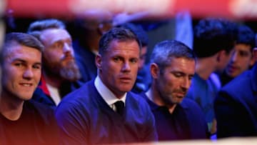 LIVERPOOL, ENGLAND - OCTOBER 15: Former Liverpool football player Jamie Carragher sits ringside before the WBC Cruiserweight match between Tony Bellew of England and BJ Flores of USA during Boxing at Echo Arena on October 15, 2016 in Liverpool, England. (Photo by Alex Livesey/Getty Images)
