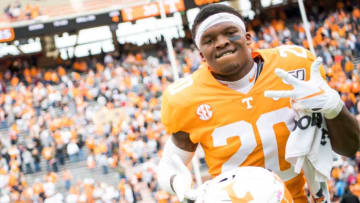 Tennessee defensive back Bryce Thompson (20) after Tennessee's home game against Mississippi State at Neyland Stadium on Saturday, October 12, 2019.Kns Utvmstate1005 Bp Jpg