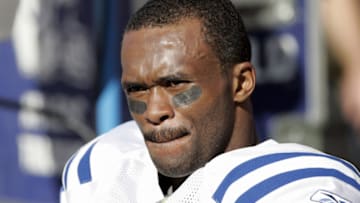 Colts wide receiver Marvin Harrison on the sidelines as the Indianapolis Colts defeated the San Francisco 49ers by a score of 28 to 3 at Monster Park, San Francisco, California, October 9, 2005. (Photo by Robert B. Stanton/NFLPhotoLibrary)