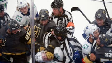 Vegas Golden Knights and Vancouver Canucks (Photo by Jeff Vinnick/Getty Images)