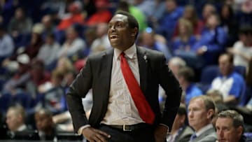 NASHVILLE, TN - MARCH 09: Avery Johnson the head coach of the Alabama Crimson Tide gives instructions to his team against the Mississippi State Bulldogs during the second round of the SEC Basketball Tournament at Bridgestone Arena on March 9, 2017 in Nashville, Tennessee. (Photo by Andy Lyons/Getty Images)